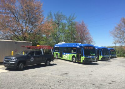 Parked busses