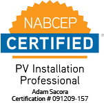 NABCEP Certification Adam Sacora PV Installation Professional